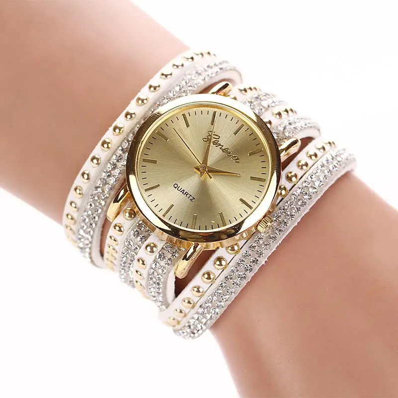 Women Crystal Bracelet Watch Quartz Braided Luxury Bling Girls Lady Dress Hour Mujer Wrist Watch Gifts 2