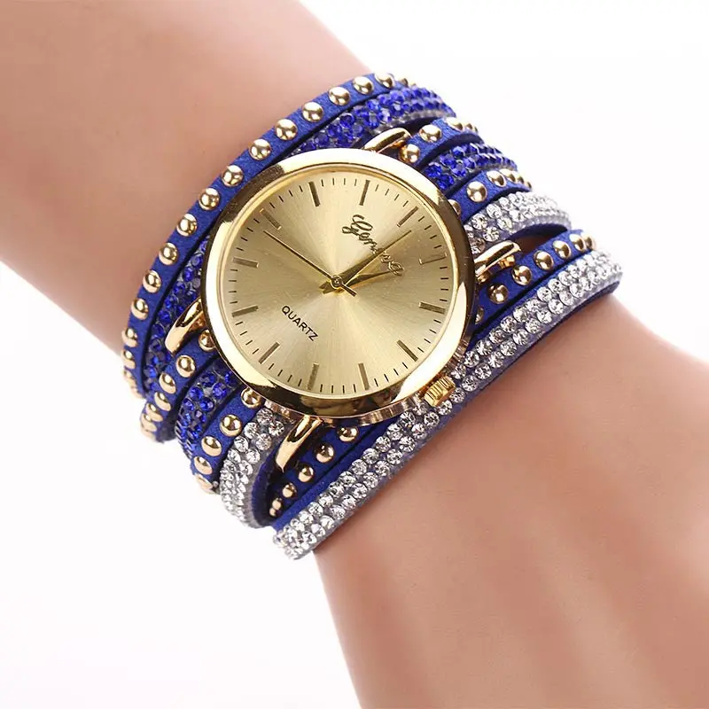 Women Crystal Bracelet Watch Quartz Braided Luxury Bling Girls Lady Dress Hour Mujer Wrist Watch Gifts 4