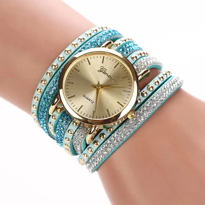 Women Crystal Bracelet Watch Quartz Braided Luxury Bling Girls Lady Dress Hour Mujer Wrist Watch Gifts 6