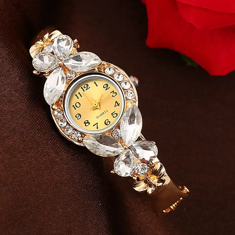 Women Crystal Rhinestone Watches Dress Watch Butterfly Bracelet Quartz Watch Casual Luxury Wristwatch 1