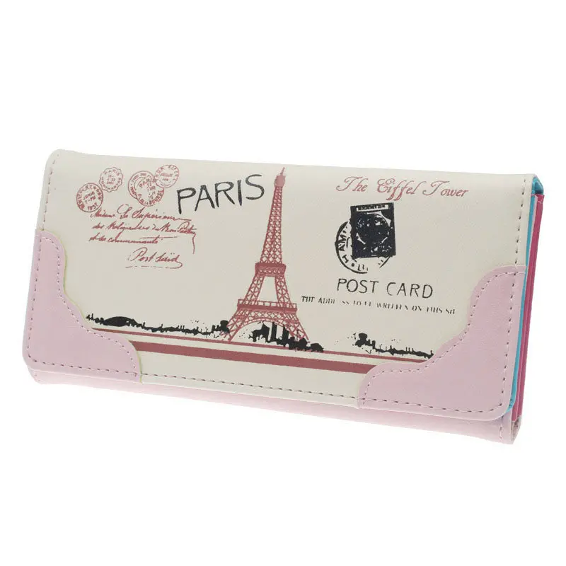 Women Cute Print Leather Long Button Purse Wallet Card Holder Gift 1