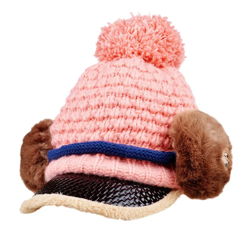 Women Design Hat Skullies Beanies Velvet Knit Warm Cap Headgear 1