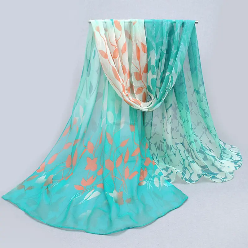 Women Design Printed Silk Soft Silk Chiffon Shawl Wrap Wraps Scarf Scarves 1