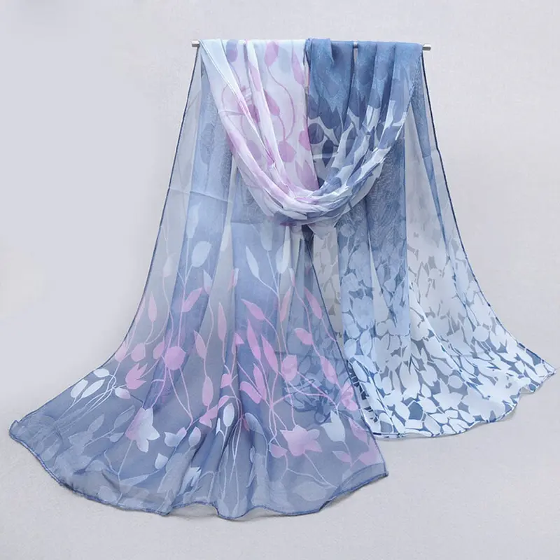 Women Design Printed Silk Soft Silk Chiffon Shawl Wrap Wraps Scarf Scarves 3