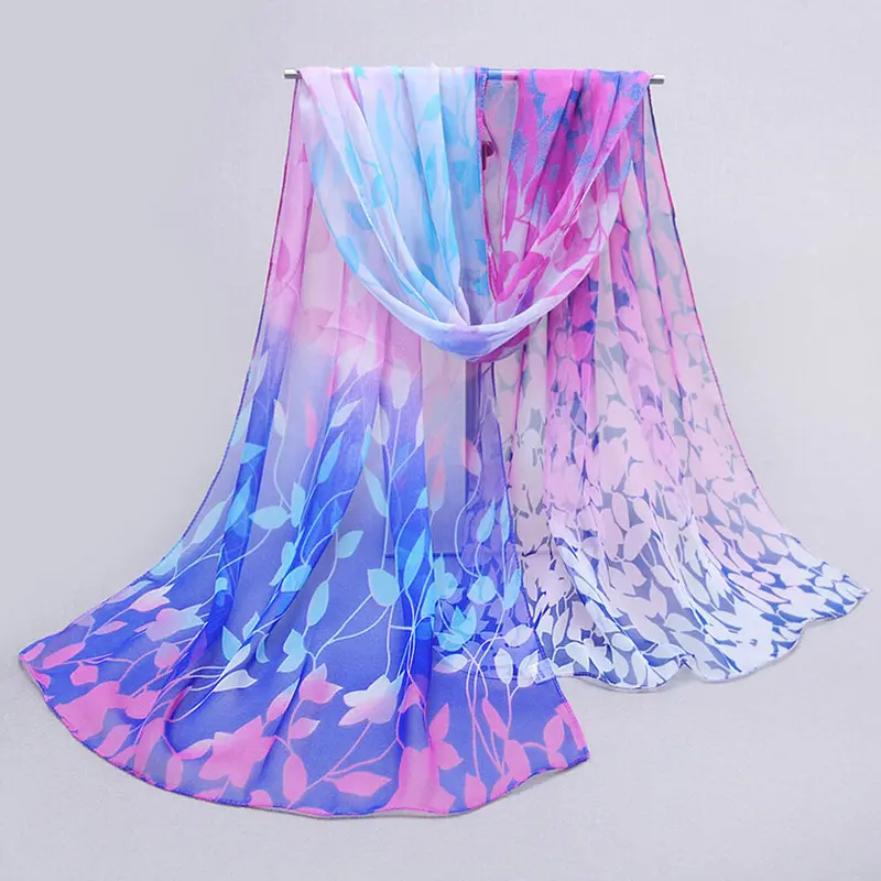 Women Design Printed Silk Soft Silk Chiffon Shawl Wrap Wraps Scarf Scarves 6