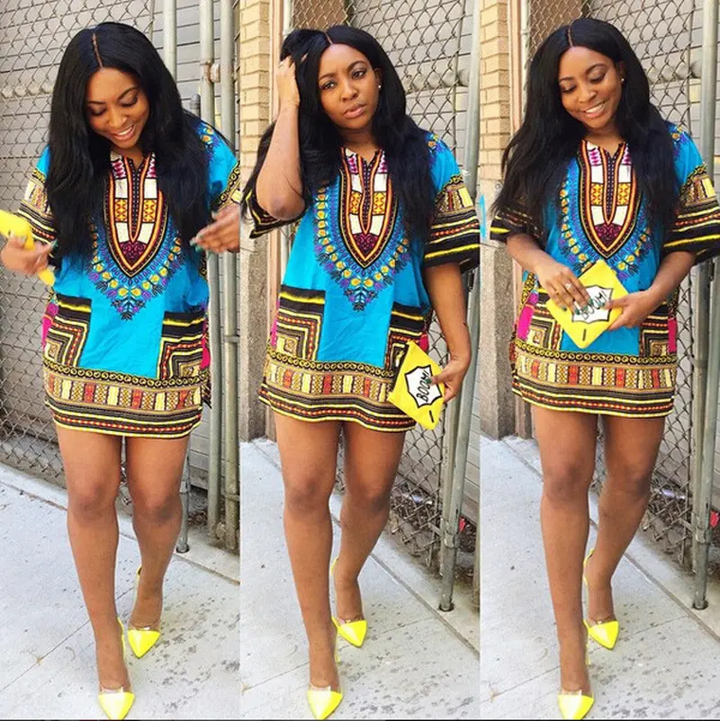 Women Dress African Style Dress Vintage Sexy Party Vestido Print Casual Straight Print Above Knee Mini Dresses 3