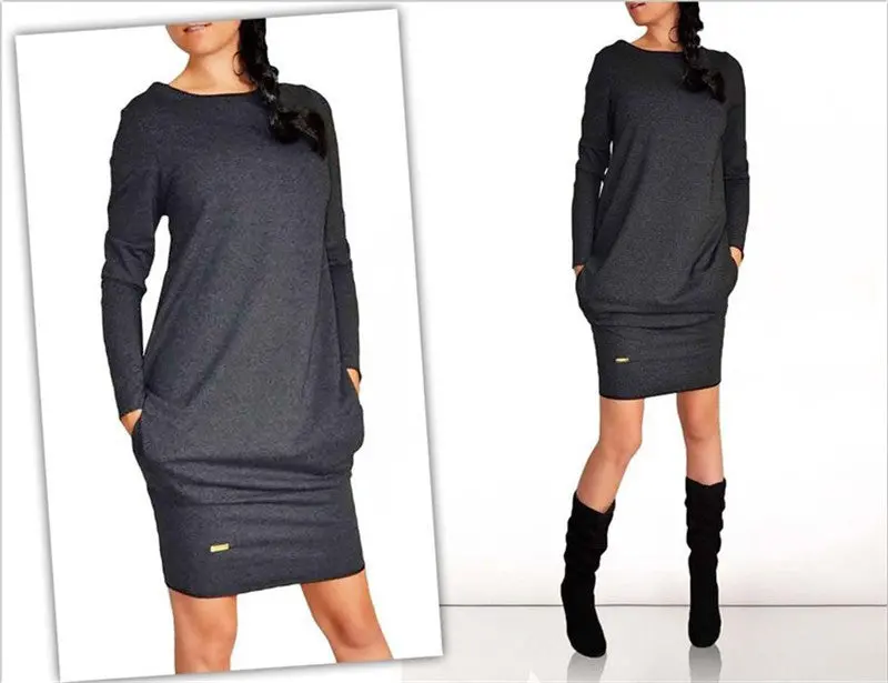 Women Dress Casual Clothing Tight Party Dresses Long Sleeve Plus Size Vestidos M0015 1