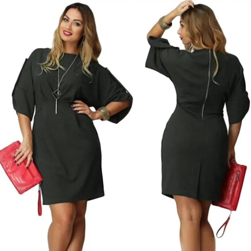 Women Dress Lady Oversize Loose Pullover Party Solid Mini Dress Plus Big Size Xxxxxxl 1