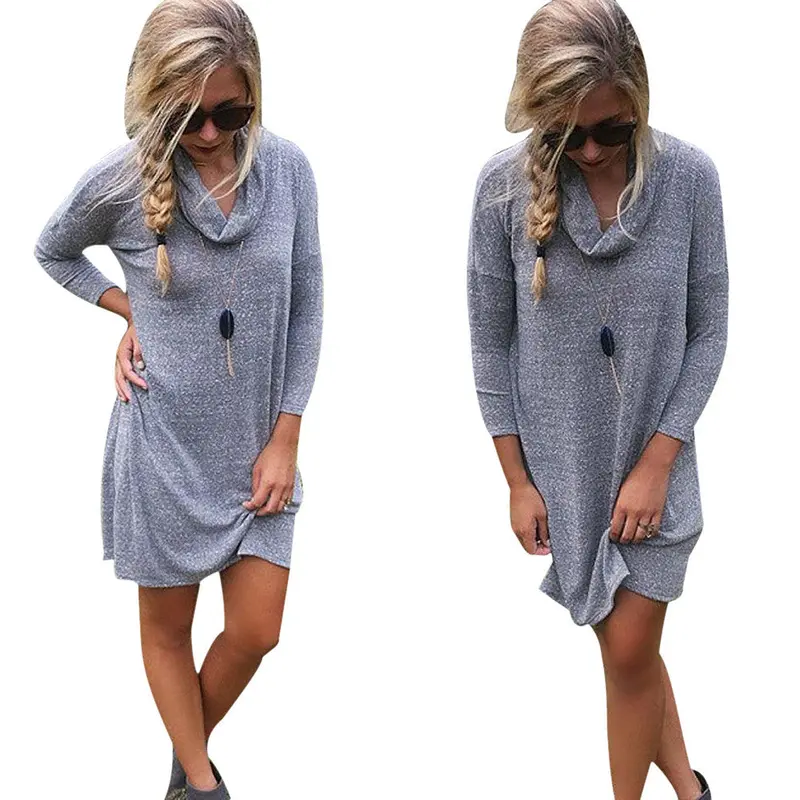 Women Dress Long Sleeve Sweater Casual Dresses Roupas Femininas Vestidos 1