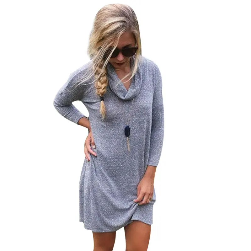 Women Dress Long Sleeve Sweater Casual Dresses Roupas Femininas Vestidos 2