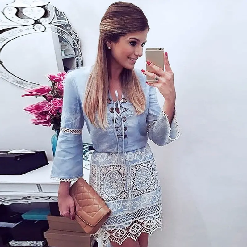 Women Dress Sexy Dresses Vestidos Long Sleeve Plus Size Solid Party Bohemian Beach Party Vestido 2