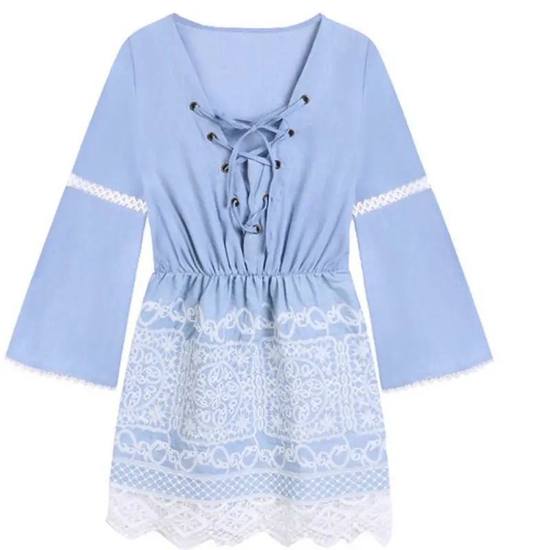 Women Dress Sexy Dresses Vestidos Long Sleeve Plus Size Solid Party Bohemian Beach Party Vestido 3