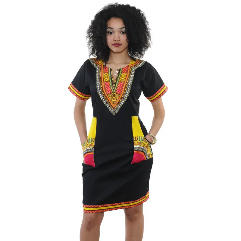 Women Dress Sexy Ethnic Style Printed Vneck Plus Size Casual Short Sleeve Mini Dresses Saias Femininas Vestidos 4