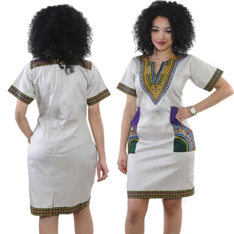 Women Dress Sexy Ethnic Style Printed Vneck Plus Size Casual Short Sleeve Mini Dresses Saias Femininas Vestidos 7