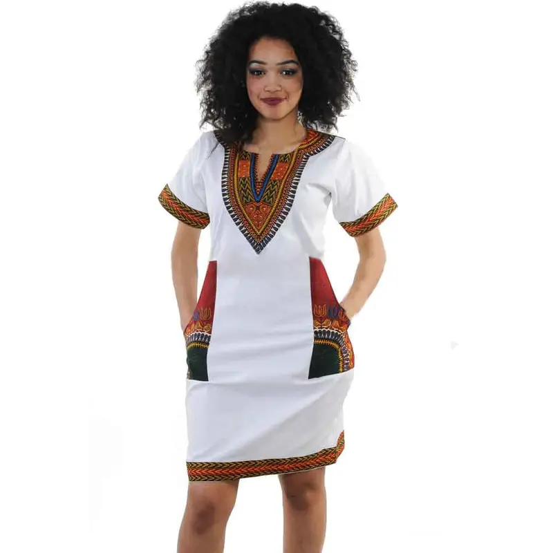 Women Dress Sexy Ethnic Style Printed Vneck Plus Size Casual Short Sleeve Mini Dresses Saias Femininas Vestidos 9
