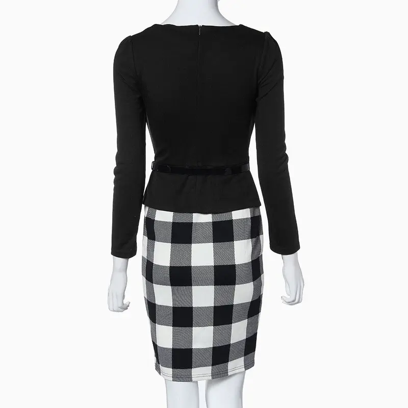 Women Dress Sexy Pencil Bodycon Vestidos Elegent Ol Office Outwear Formal Vestidos Festa With Belt 6