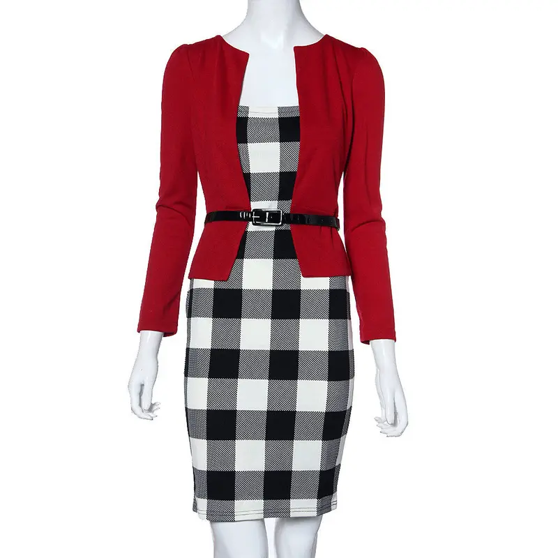 Women Dress Sexy Pencil Bodycon Vestidos Elegent Ol Office Outwear Formal Vestidos Festa With Belt 7