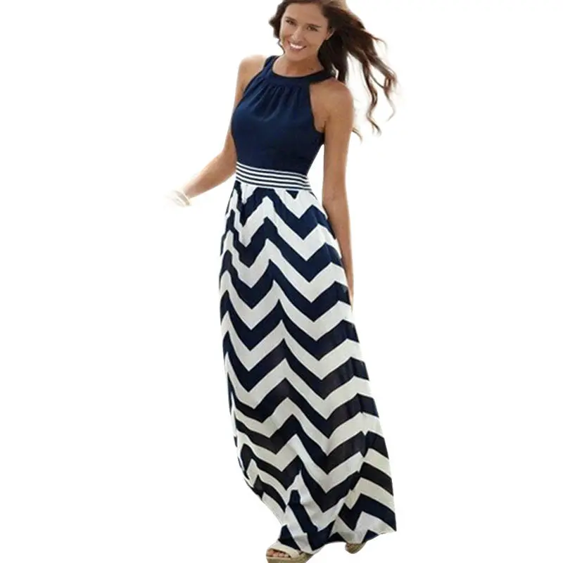 Women Dress Sleeveless Vestidos Boho Long Dress Vestido De Festa Renda Party Beach O Neck Chiffon Dress 1
