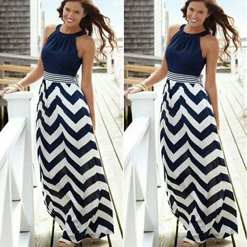 Women Dress Sleeveless Vestidos Boho Long Dress Vestido De Festa Renda Party Beach O Neck Chiffon Dress 3