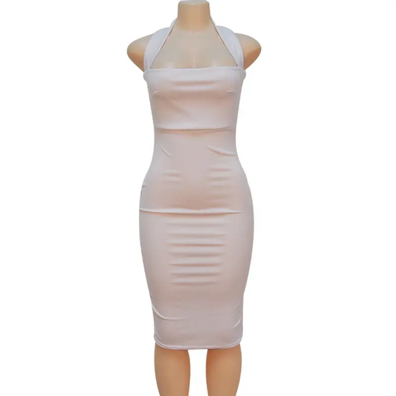 Women Dress Slim Sexy Bandage Bodycon Solid Sleeveless Evening Sexy Party Mini Dresses Pencil Tight Vestidos 6