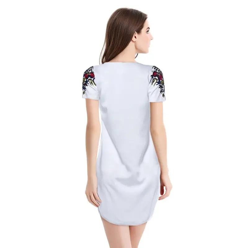 Women Dress Traditional African Print Dashiki Party Dresses Short Sleeve T Shirt Dress Plus Size Tops 2