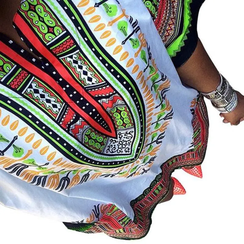 Women Dress Traditional African Printing Dress Casual Straight Mini Dresses Vestido De Festa Large Size Xl 2