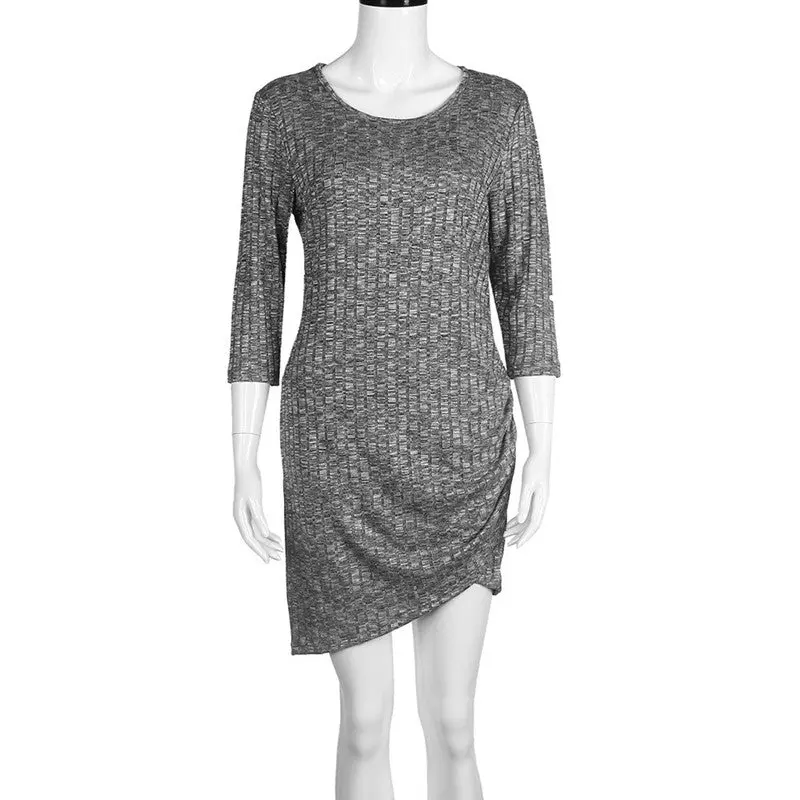 Women Dress Vestido Sexy Long Sleeve Plus Size Solid Knited Slim Party Sweater Dresses Plus Size Vestidos 1