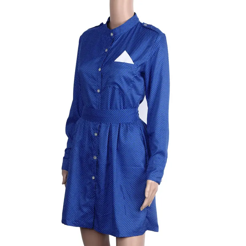 Women Dress Vestidos F Dot Decoration Long Sleeve Thin Models Slim Sexy Mini Dress Shirt Dress Robe 5