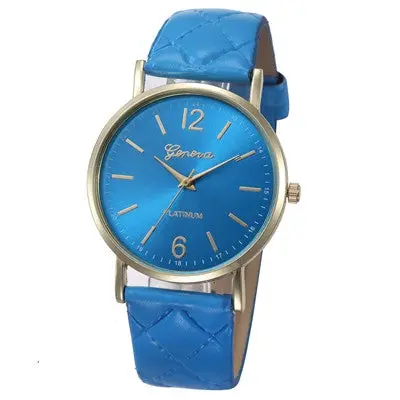 Women Dress Watches Casual Geneva Clock Roman Pu Leather Band Analog Quartz Wrist Watch Relogio 2