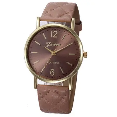 Women Dress Watches Casual Geneva Clock Roman Pu Leather Band Analog Quartz Wrist Watch Relogio 6