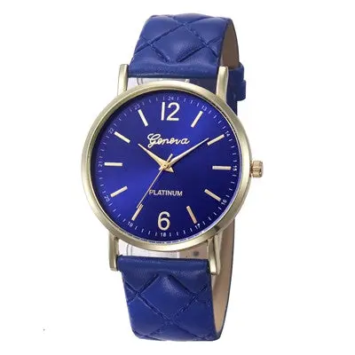 Women Dress Watches Casual Geneva Clock Roman Pu Leather Band Analog Quartz Wrist Watch Relogio 7
