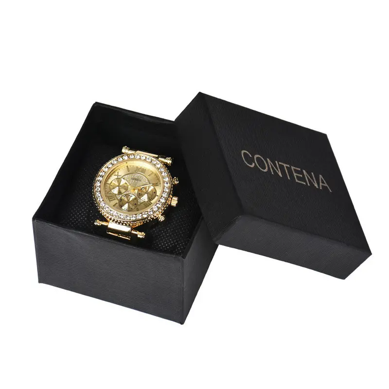 Women Dress Watches Full Steel Quartz Watch Diamonds Gold Watches For Womans Wristwatches With Watch Box Orologi Donna Feida 2