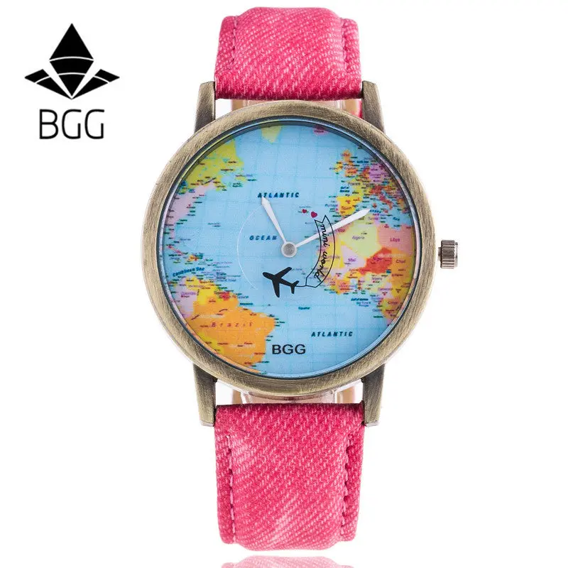 Women Dress Watches Hour Clock Men Casual Watch Retro Men Women Watch World Map Design Analog Quartz Watch Feida 3