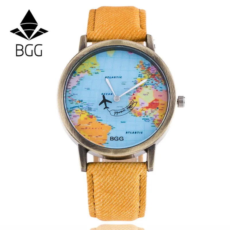 Women Dress Watches Hour Clock Men Casual Watch Retro Men Women Watch World Map Design Analog Quartz Watch Feida 4