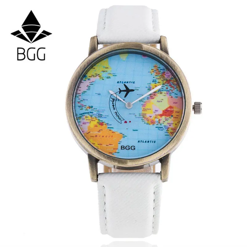 Women Dress Watches Hour Clock Men Casual Watch Retro Men Women Watch World Map Design Analog Quartz Watch Feida 5