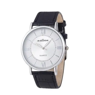 Women Dress Watches Pu Leather Mens Blue Ray Glass Clock Quartz Analog Watch Relogio Feminino Montre 2