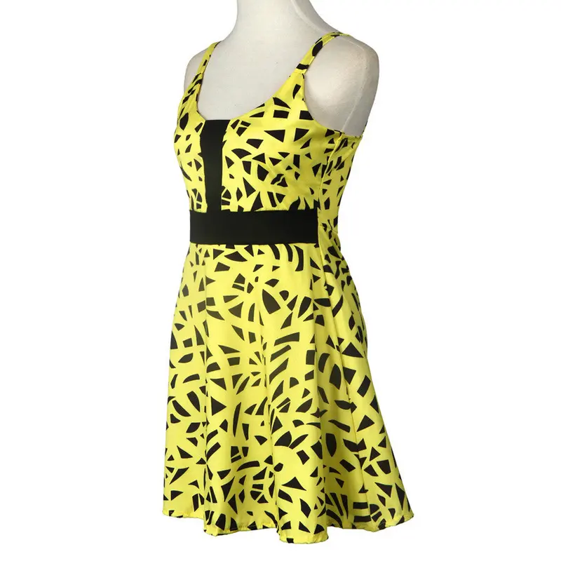 Women Elegant Party Dress Wear To Work Ol Dresses Stretch Slim Bodycon Dress Sexy Sleeveless Printed Sling Vestidos 3