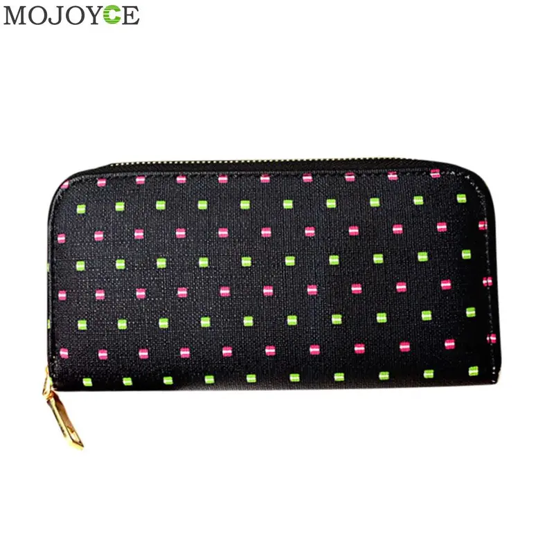 Women Fashion Pu Leather Wallet Zip Around Case Purse Lady Long Handbag Bag Zip Around Case Purse Bolsa Business Card Holder 1