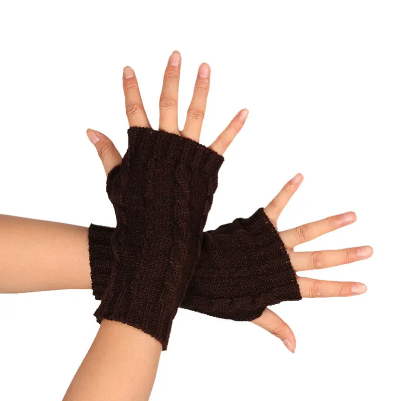 Women Fingerless Glove Knitted Arm Pretty Stylish Hand Arm Crochet Gloves Soft Warm Mitten 1