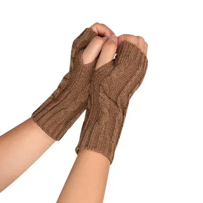 Women Fingerless Glove Knitted Arm Pretty Stylish Hand Arm Crochet Gloves Soft Warm Mitten 4