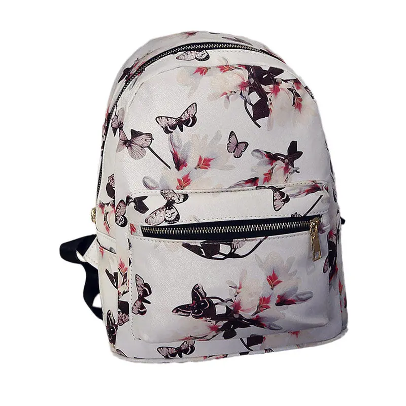 Women Floral Butterfly Printing Backpacks For Women Shoulder School Travel Bag Ruckback With Zipper 1