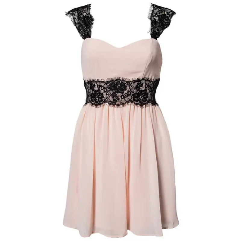 Women Floral Lace Backless Dress Formal Wedding Evening Mini Dress 4