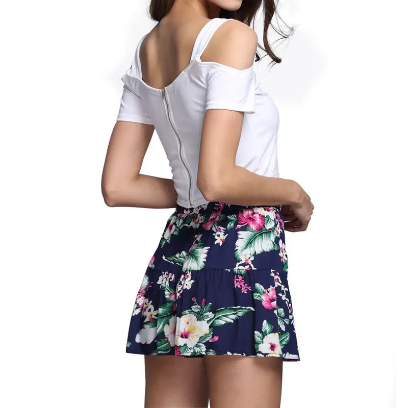 Women Floral Print Shorts Casual Slim Quality Cool Designer Shorts Short Femme Pantalones Cortos Mujer High Waist Shorts 4