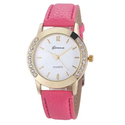 Women Geneva Quartz Watch Analog Leather Relogio Feminino Wrist Watch Relojes Mujer Women Watches 5