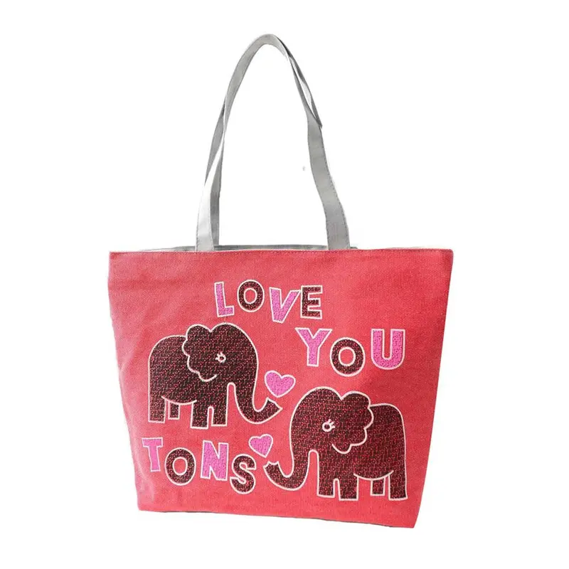 Women Girl Elephant Print Bags Shoulder Bag Handbag Casual Tote Shopping Bags Big Size Handbags 2