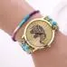 Women Girl Handmade Weaved Braided Elephant Bracelet Watch Dial Ladies Quarzt Watch Montre Relojes Mujer 2