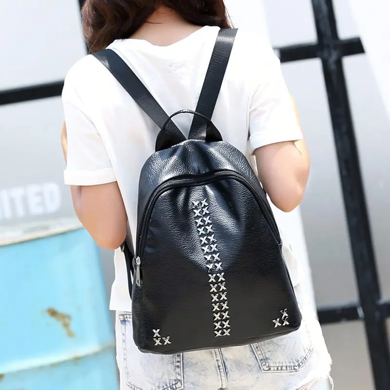 Women Girl Pu Leather Shoulder School Bag Backpack Mochila Feminina Travel Satchel Rucksack 2