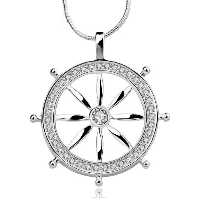 Women Girl Rhinestone Necklace Vintage Accessories Rudder Pendant Necklace Wedding Gift Feida 1