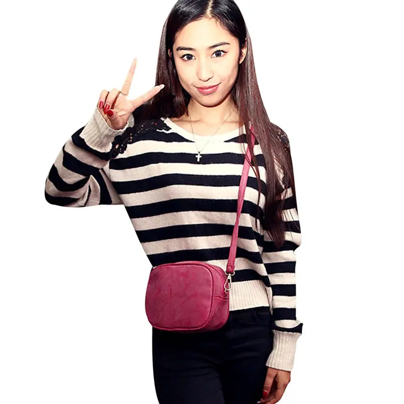 Women Girl Shoulder Bag Faux Leather Satchel Crossbody Tote Zipper Mini Handbag 1