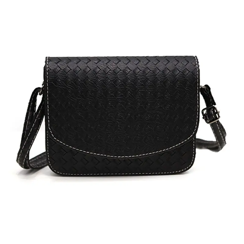 Women Girl Shoulder Bag Faux Leather Satchel Crossbody Weave Tote Hbag 1